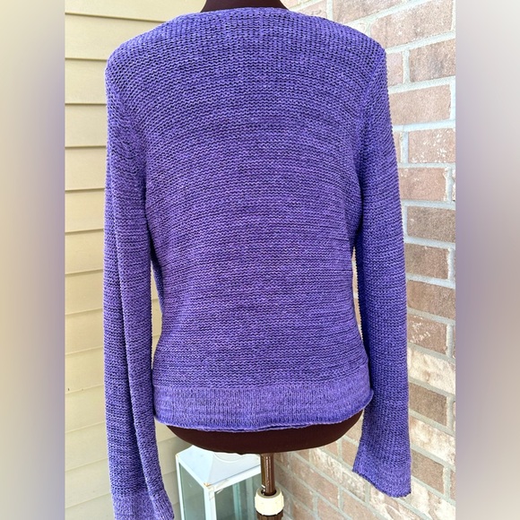 SIGRID OLSEN sM purple sweater set Tank/cardigan Easy care nylon bld Looks new - Picture 5 of 7